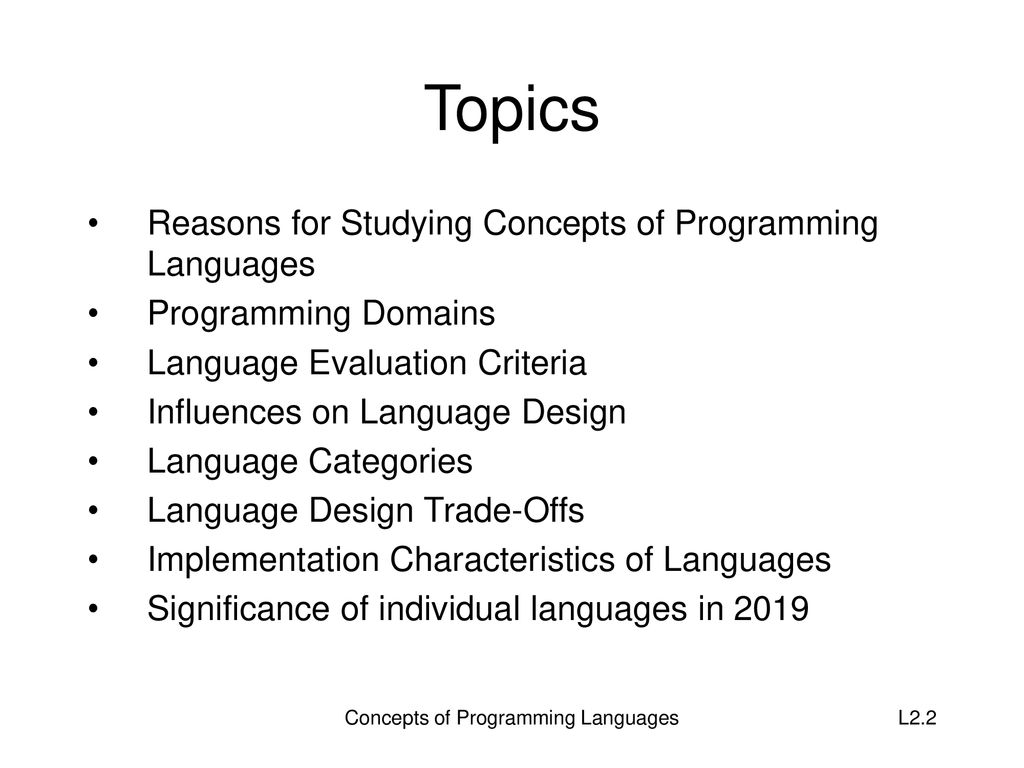 Lecture 2 Concepts of Programming Languages - ppt download
