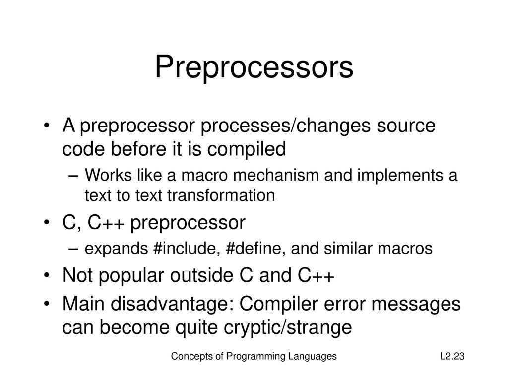 Lecture 2 Concepts of Programming Languages - ppt download