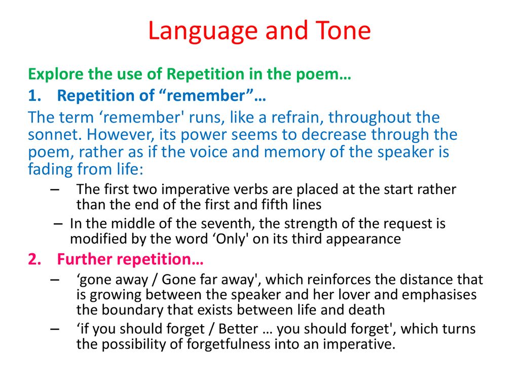 remember christina rossetti structure analysis
