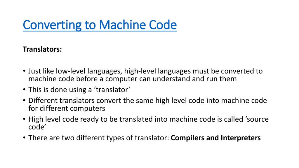 1.3.7 High- and low-level languages and their translators - ppt download