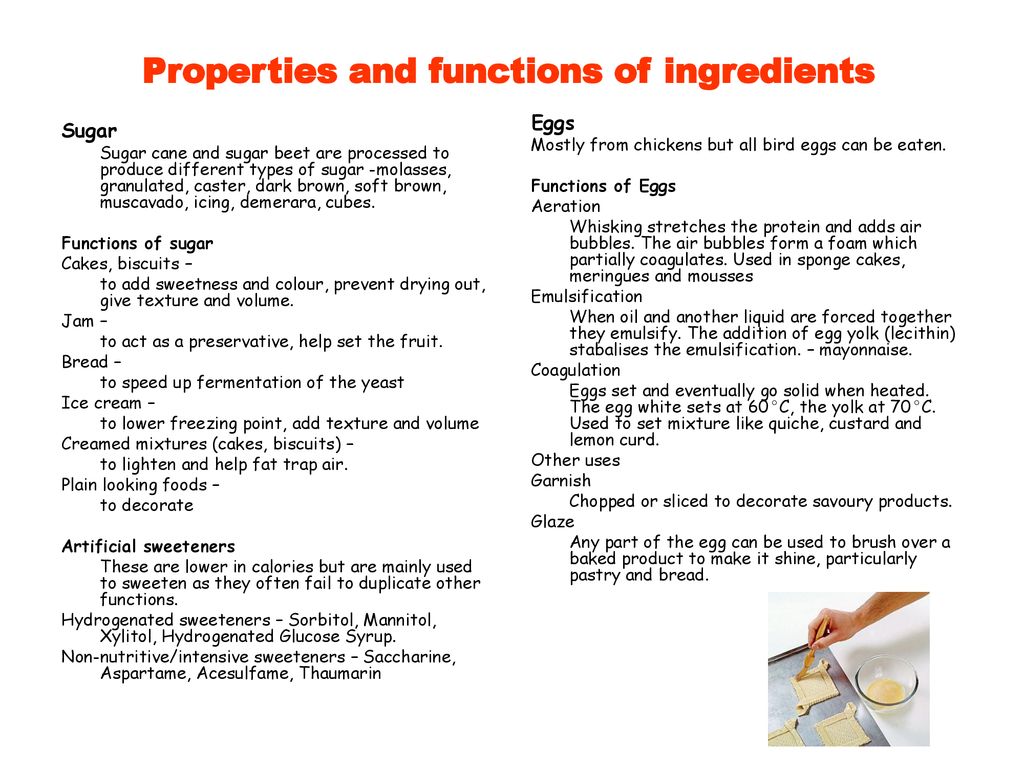 Functions of Ingredients ppt download
