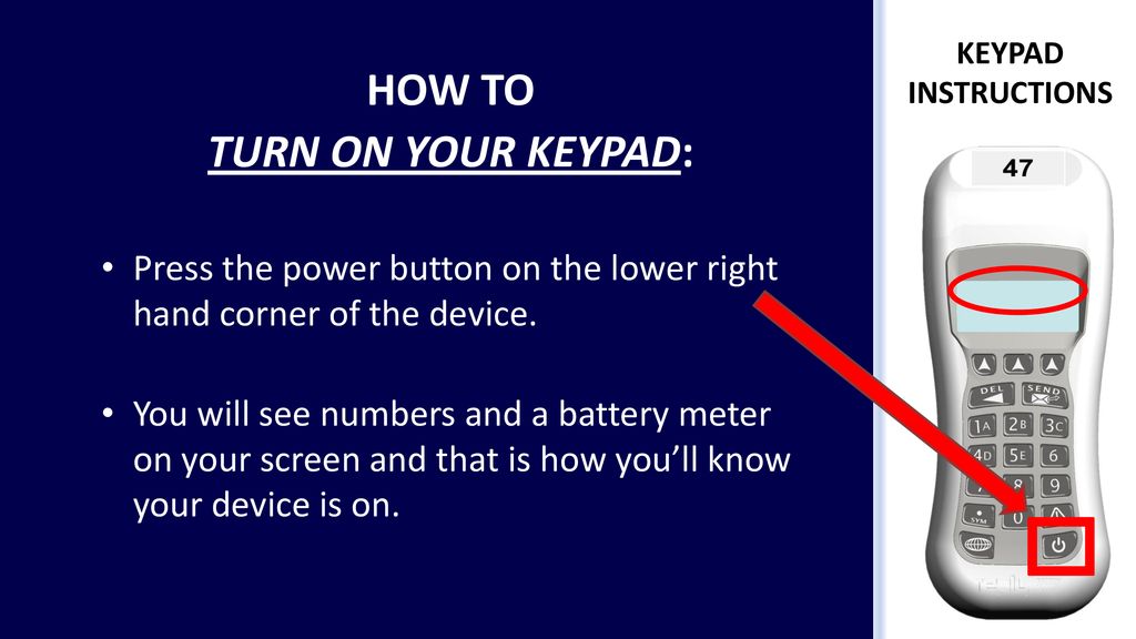 KEYPAD INSTRUCTIONS. ppt download