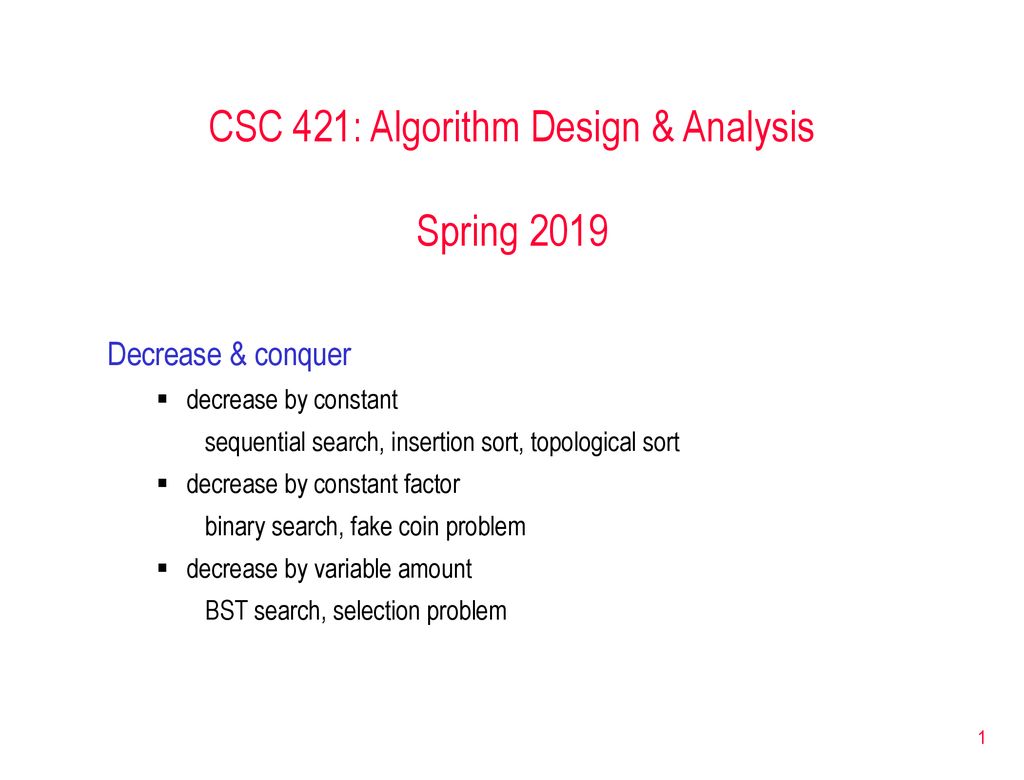 CSC 421: Algorithm Design & Analysis - ppt download
