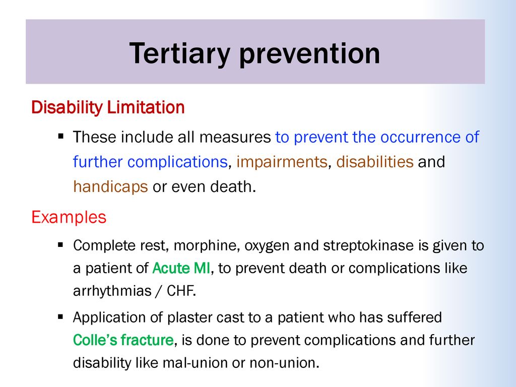 tertiary level of prevention