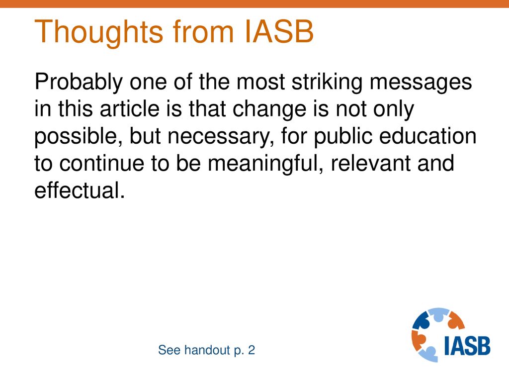 Thoughts from IASB