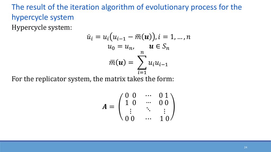 Evolution Of Replicator Systems Bratus A S 1 2 Yakushkina T Ppt Download