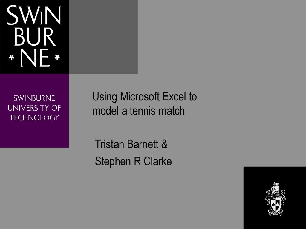 Using microsoft excel to model a tennis match ppt download