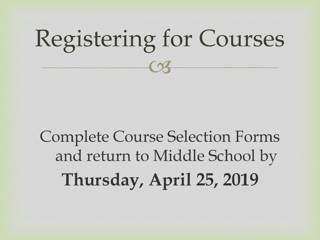 Registering for Courses