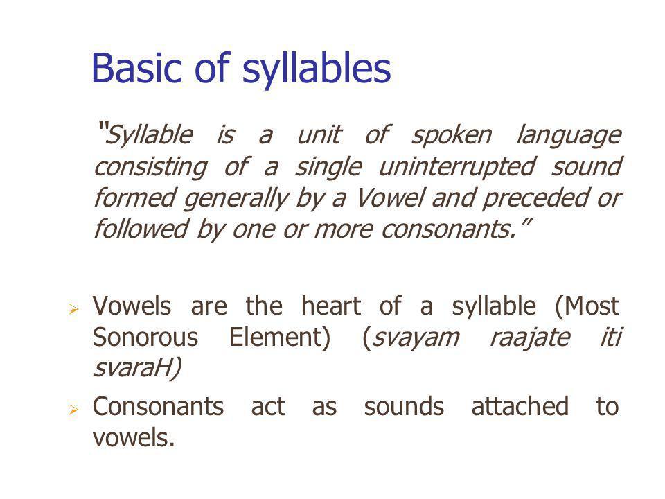 Basic of syllables