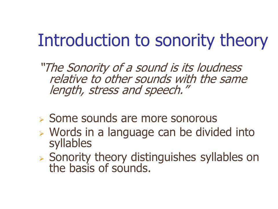 Introduction to sonority theory