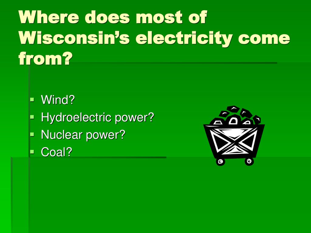 Where does most of Wisconsin’s electricity come from