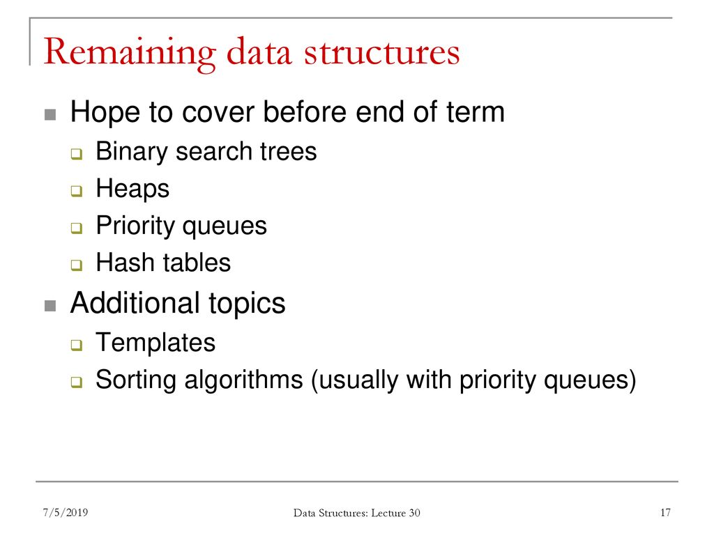 EECE.3220 Data Structures Instructor: Dr. Michael Geiger Spring ppt ...