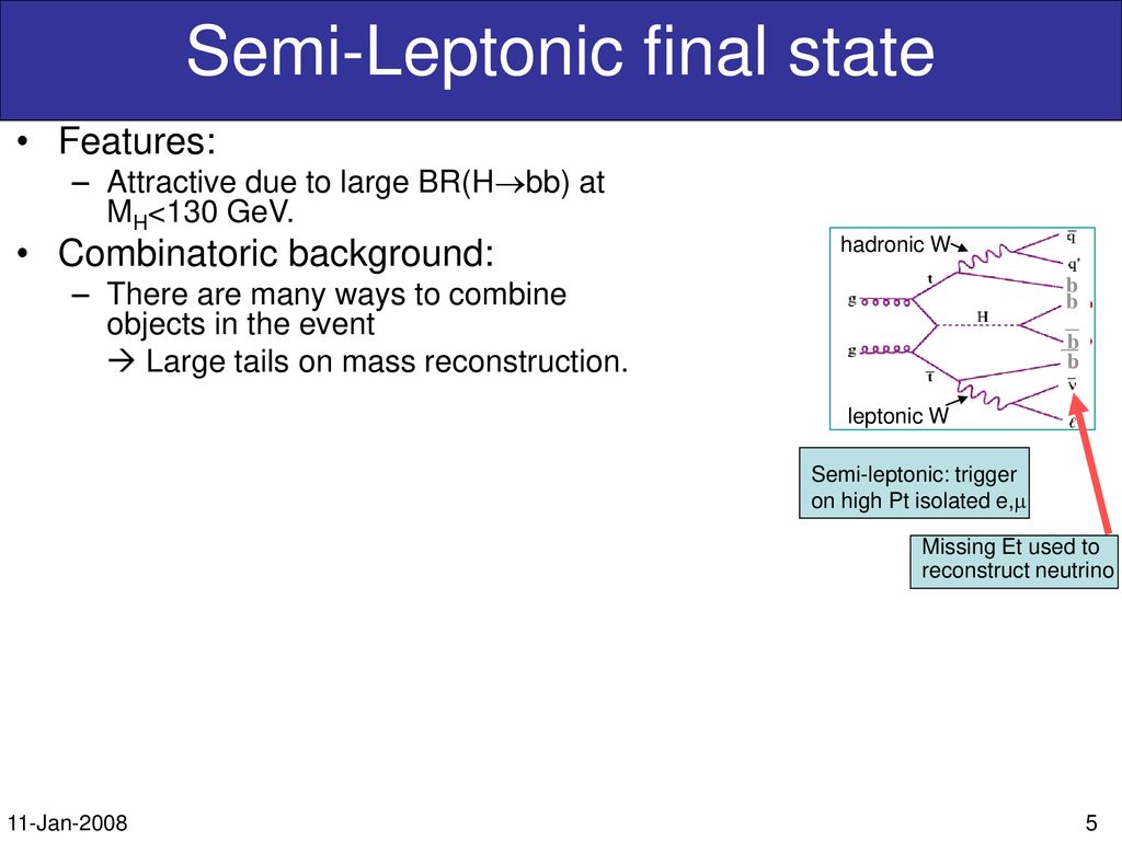 Semi-Leptonic final state