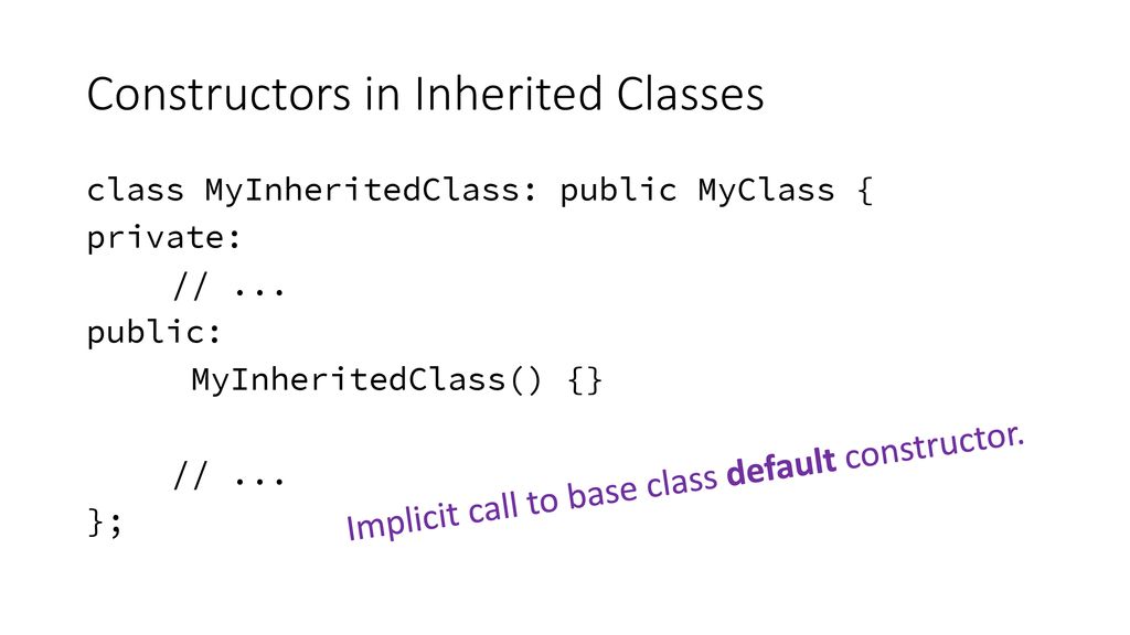 Constructors in Inherited Classes