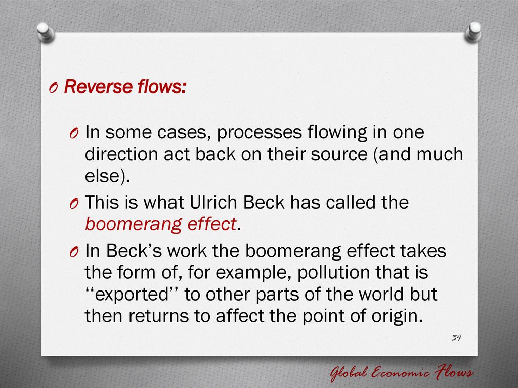 This is what Ulrich Beck has called the boomerang effect.