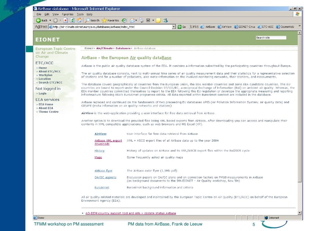 PM observations in Europe a review of AirBase information - ppt download