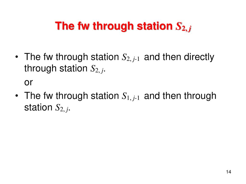 The fw through station S2, j