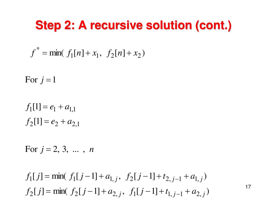 Step 2: A recursive solution (cont.)