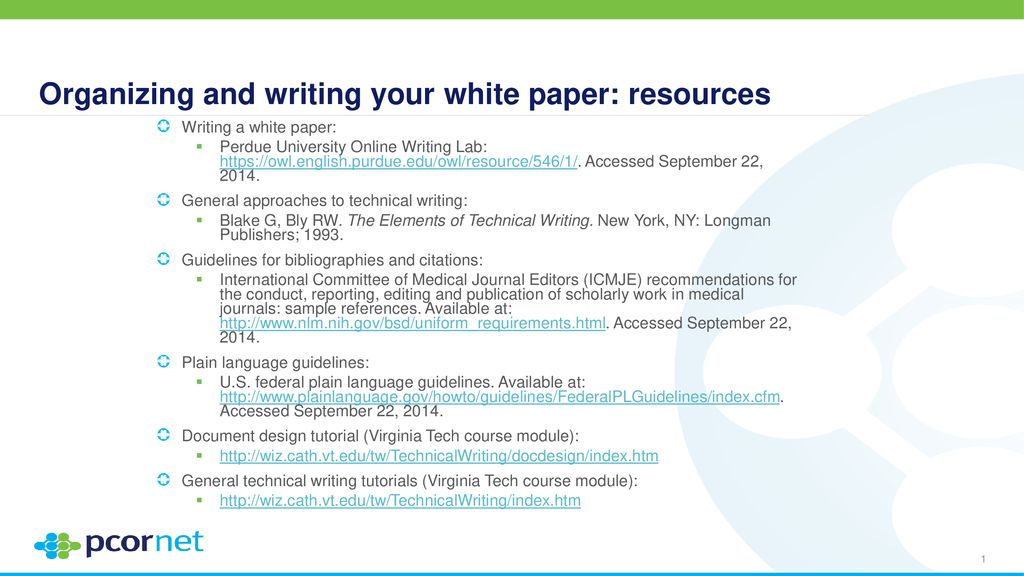 Organizing and writing your white paper resources ppt download