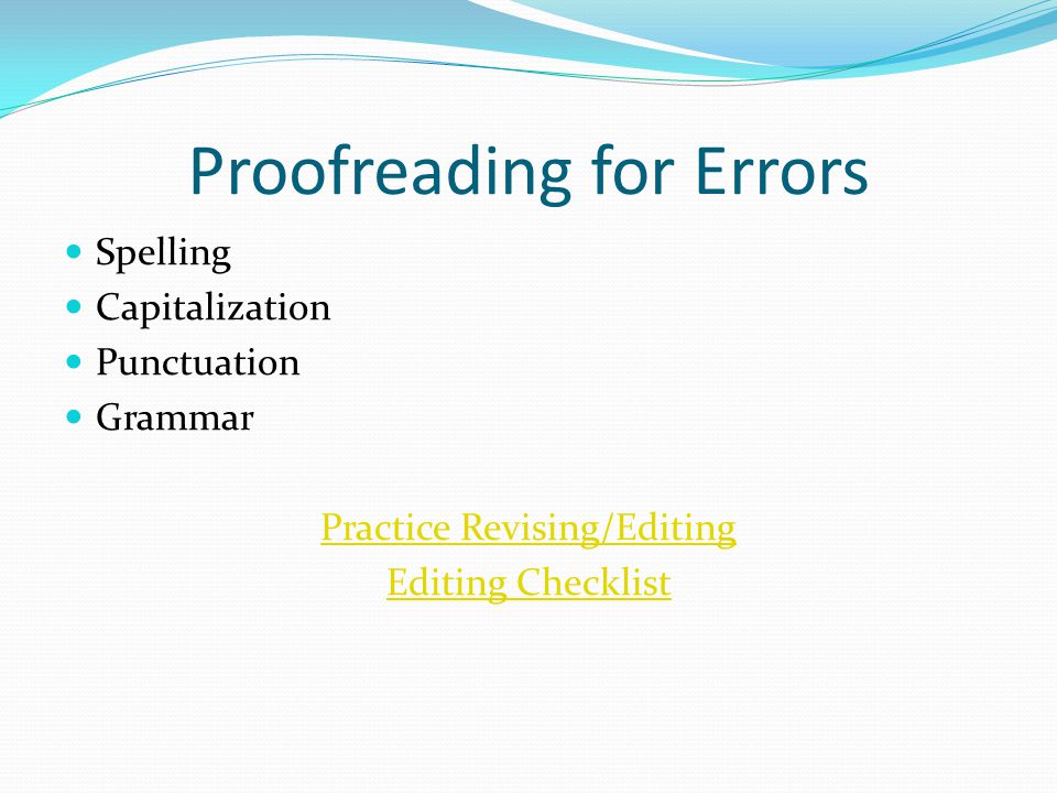 Proofreading for Errors
