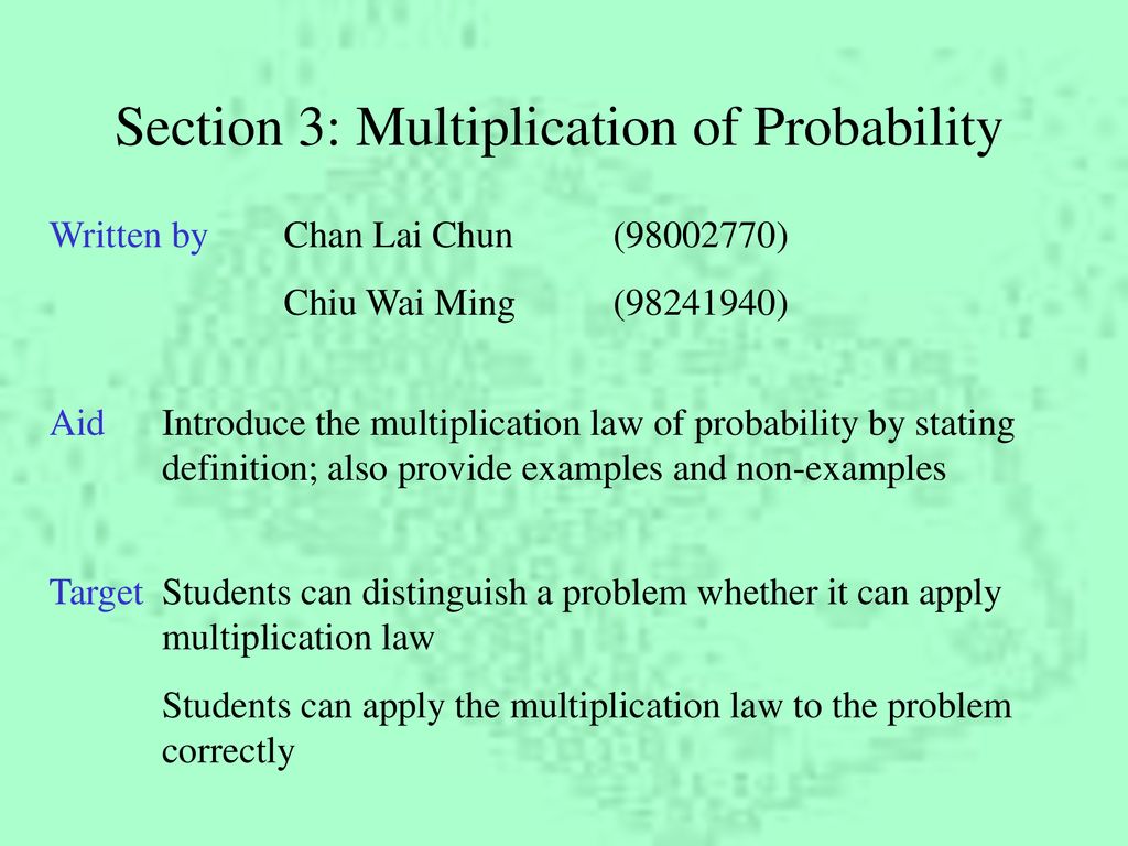 Multiplication of Probability - ppt download