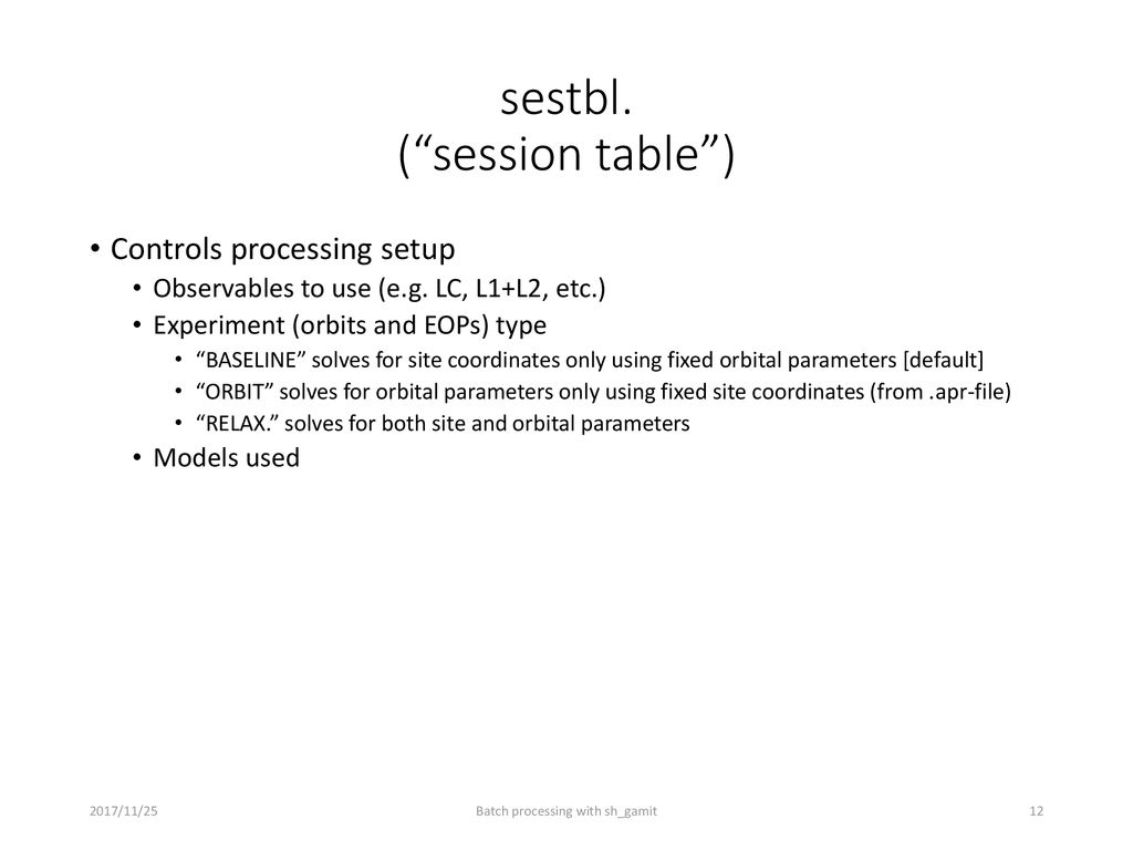 sestbl. ( session table )