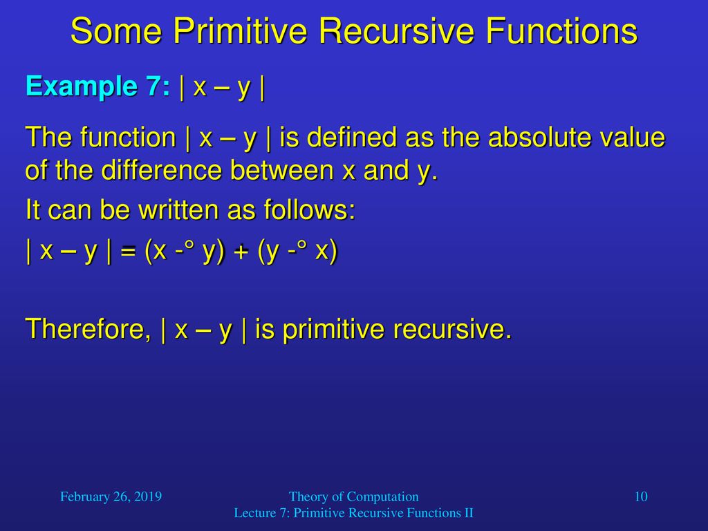 Some Primitive Recursive Functions - ppt download