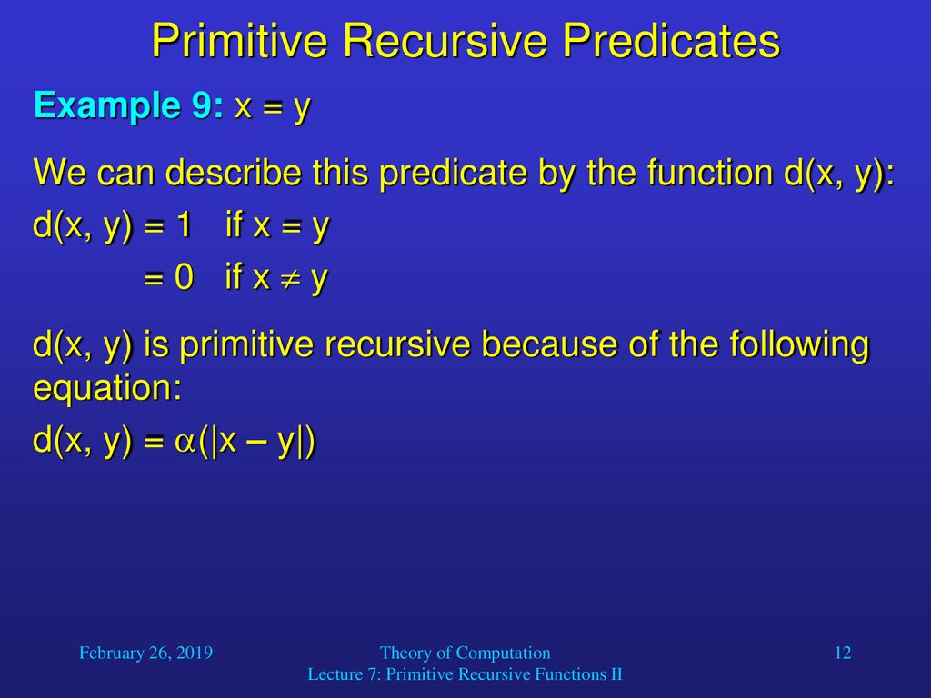 Some Primitive Recursive Functions - ppt download