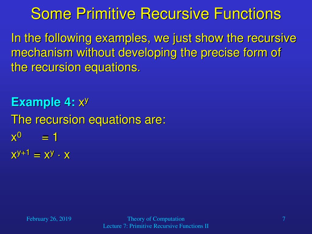 Some Primitive Recursive Functions - ppt download