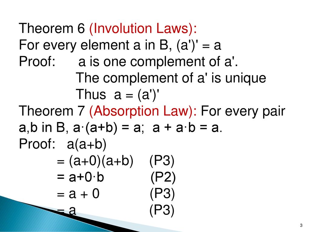 Boolean Algebra Theorems