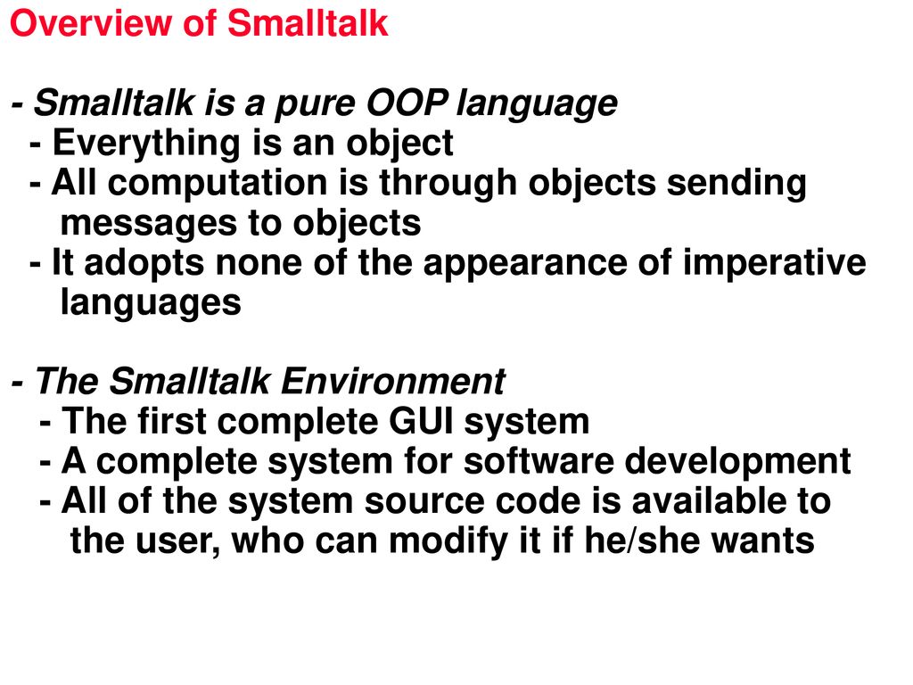 Chapter 12 Categories of languages that support OOP: - ppt download