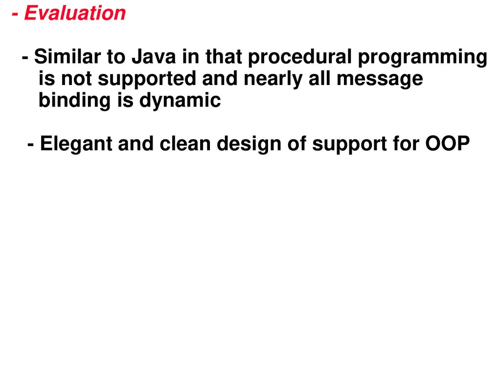Chapter 12 Categories of languages that support OOP: - ppt download