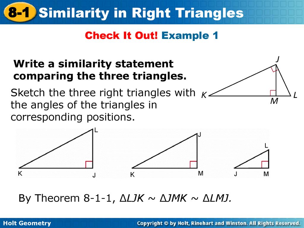 Similarity in Right Triangles - ppt download