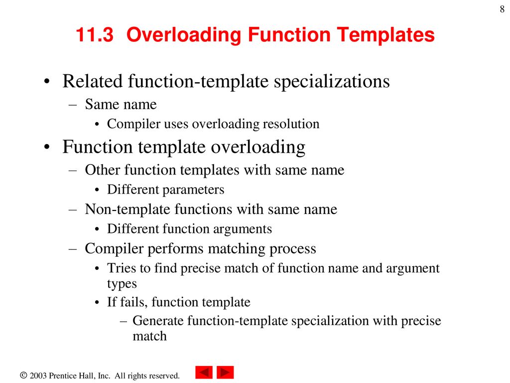 Chapter 11 - Templates Outline Introduction Function Templates ...