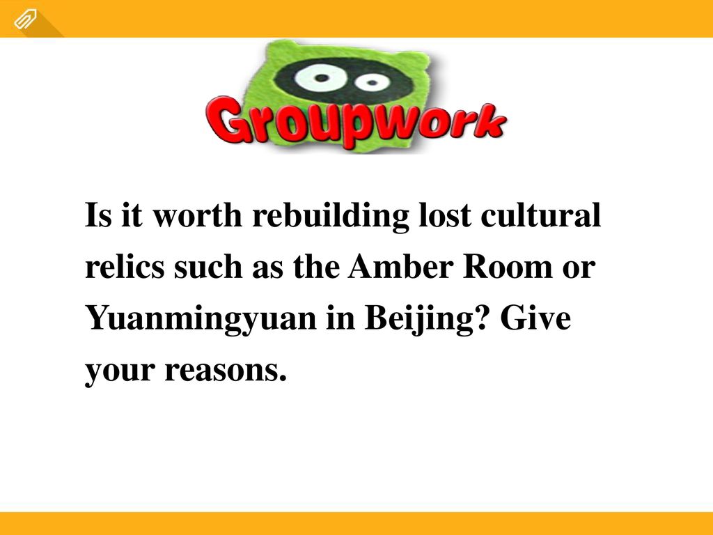 Is it worth rebuilding lost cultural relics such as the Amber Room or Yuanmingyuan in Beijing.