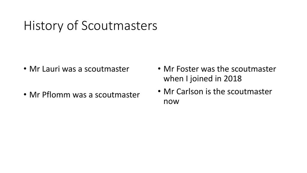 History of Scoutmasters