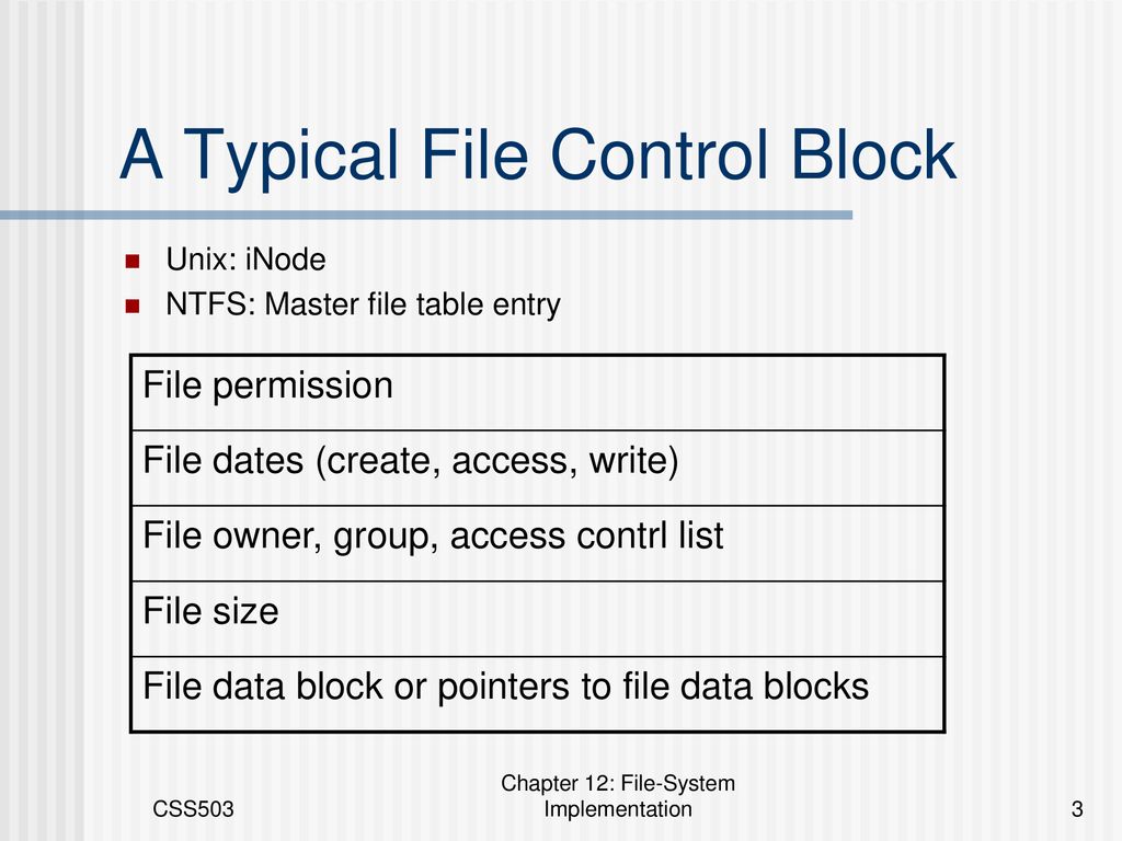 Chapter 12: File-System Implementation CSS503 Systems Programming - ppt  download