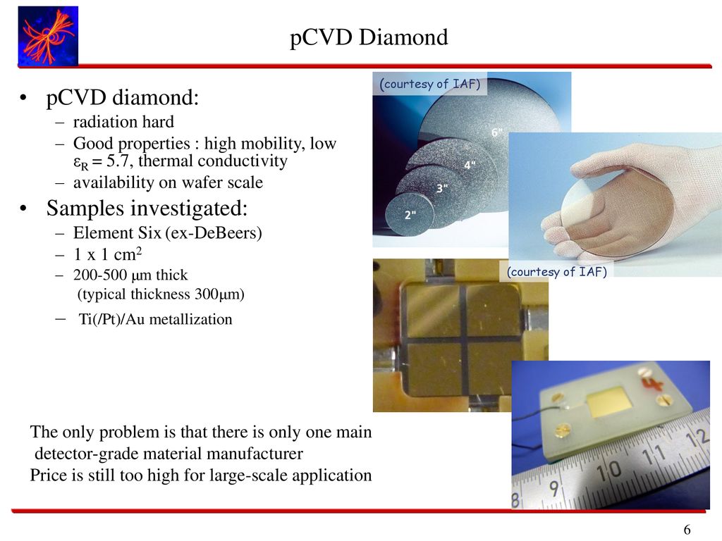 pCVD Diamond pCVD diamond: Samples investigated:
