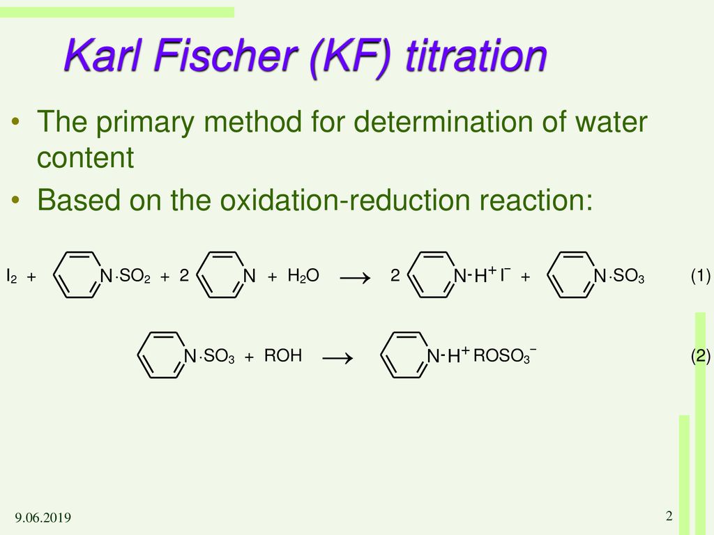 Water content determination by Karl Fischer titration - ppt download