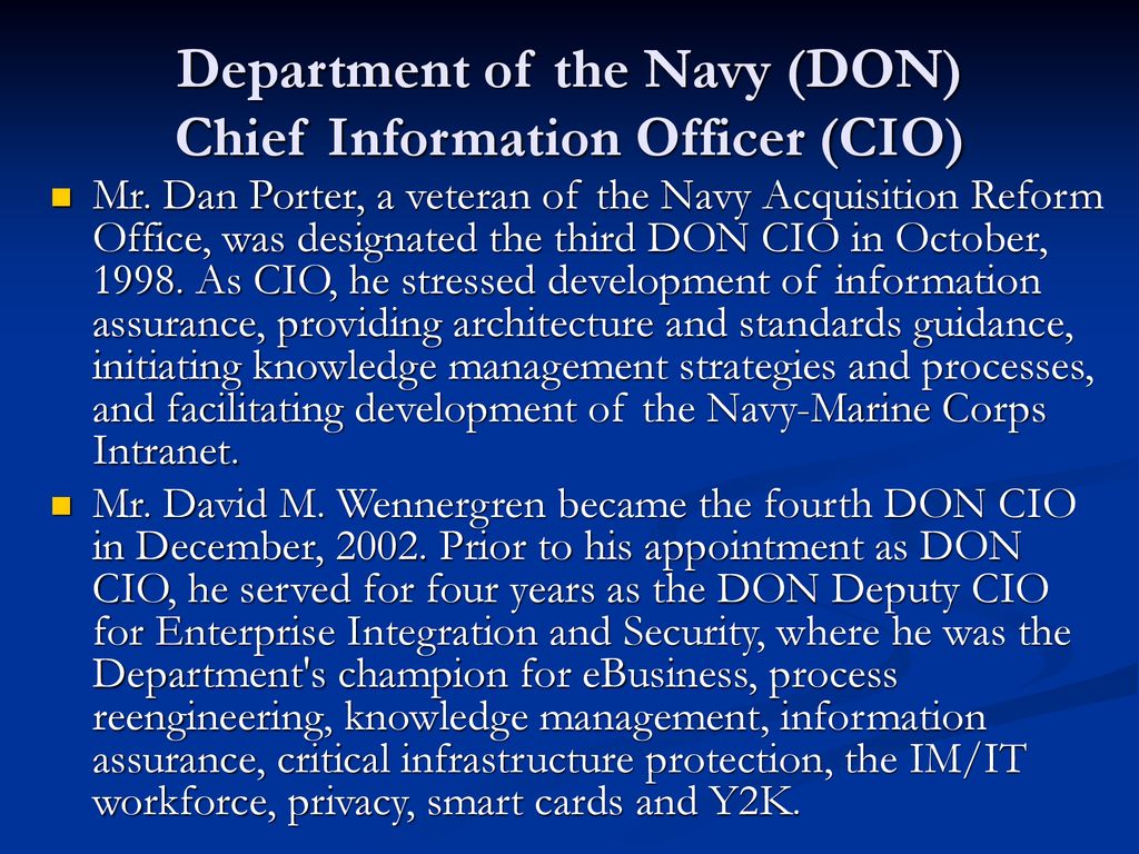 Department of the Navy (DON) Chief Information Officer (CIO)