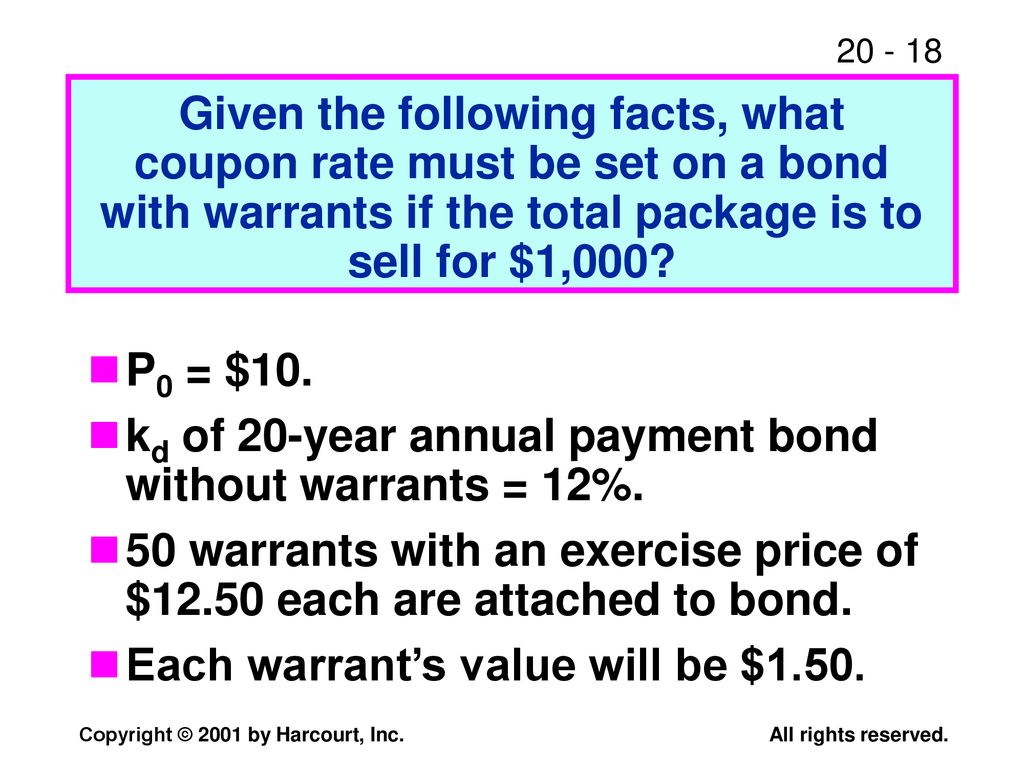 CHAPTER 20 Hybrid Financing Preferred Stock, Leasing, Warrants, and
