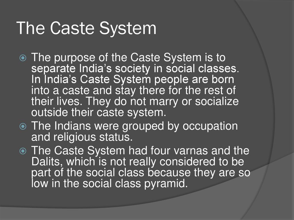 purpose of caste system