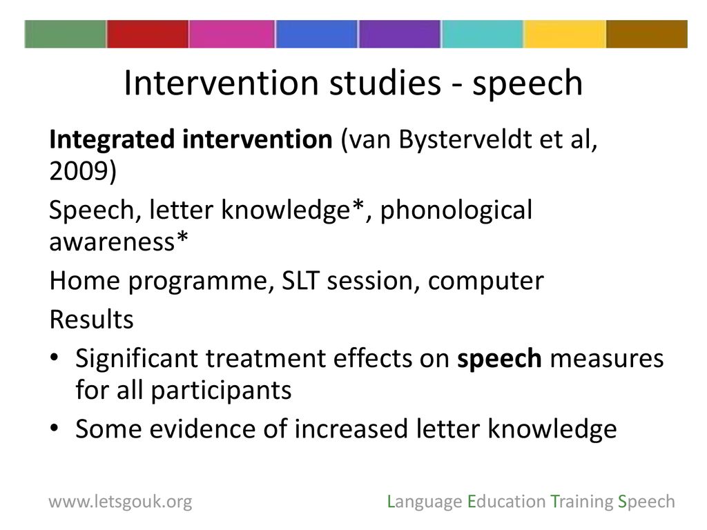 Intervention studies - speech