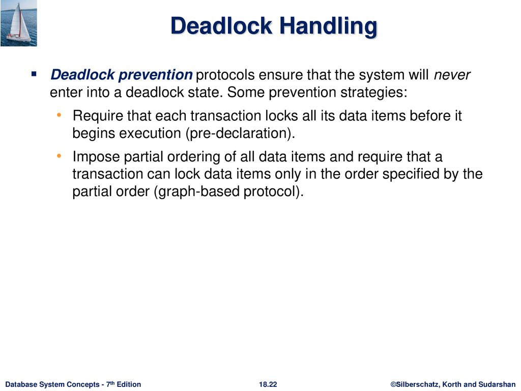 Which protocol ensures that the system will never enter into a deadlock state?
