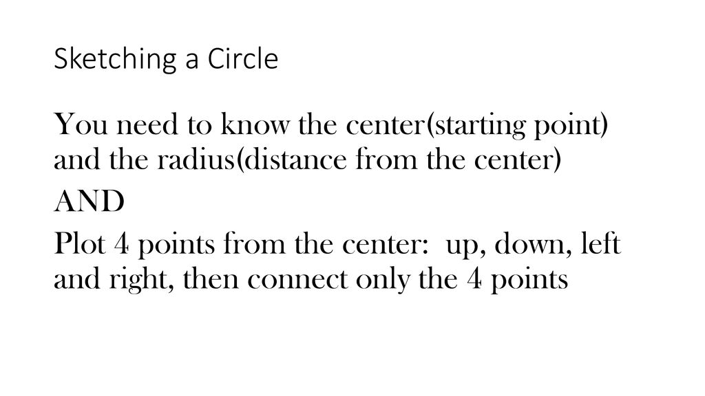 Center Radius Form X H Y K R Hk Center R Radius Ppt Download 3415