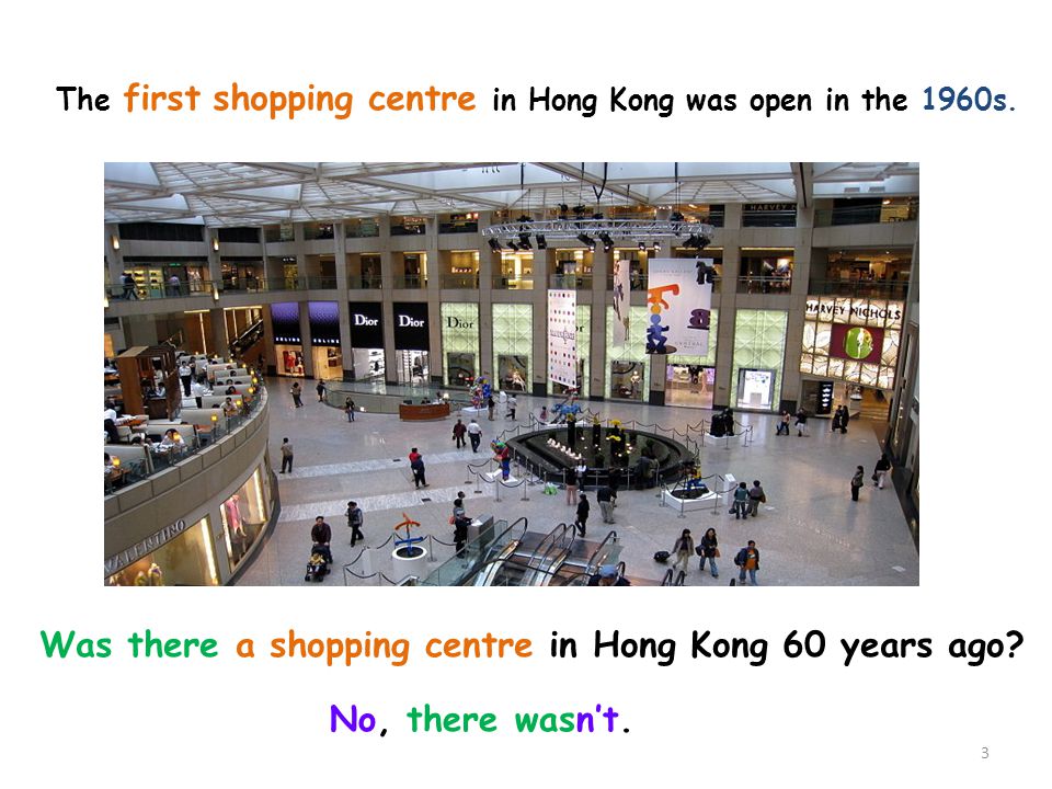 Was there a shopping centre in Hong Kong 60 years ago