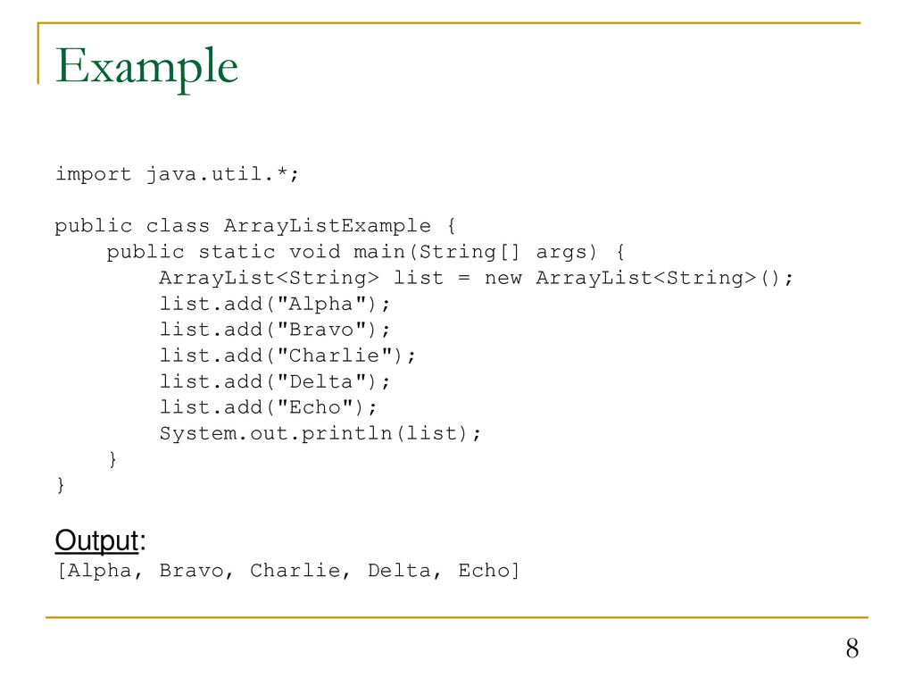 Arraylists Readings 10 1 Pg 559 571 Ppt Download