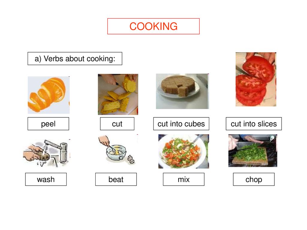 Как по английски будет жарка. Глаголы приготовления пищи. Готовка еды на английском языке. Способы приготовления на английском. Глаголы по теме готовка в английском.