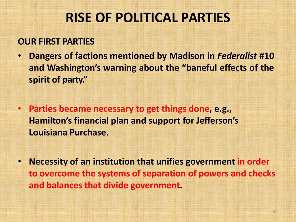 what led to the rise of political parties