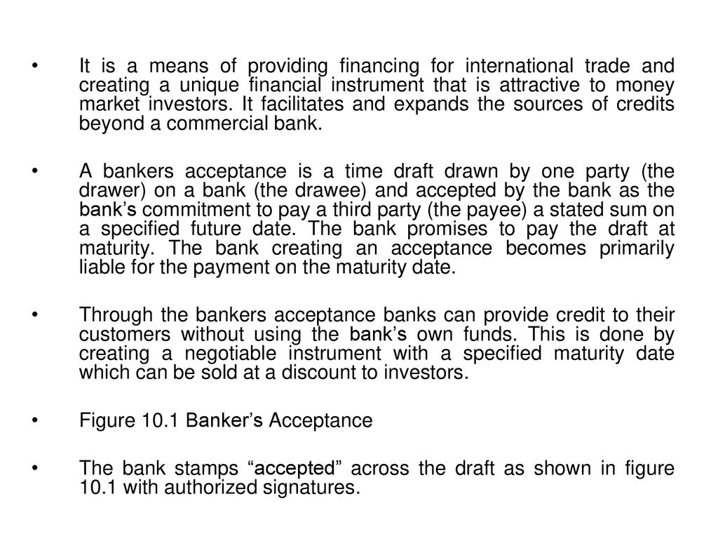 Chapter Ten Banker S Acceptance Ppt Download